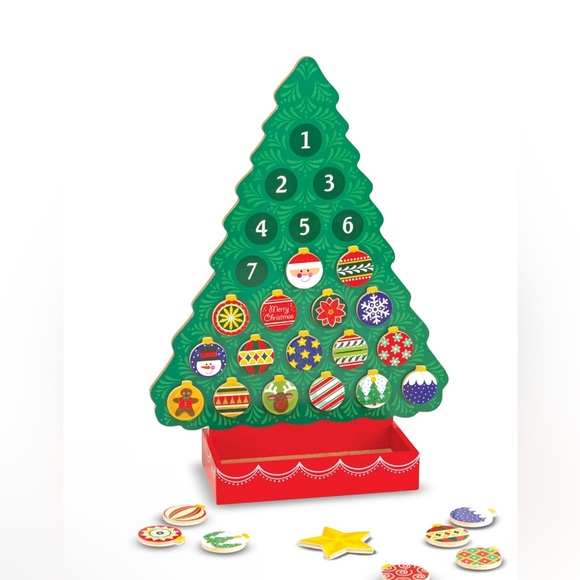 Melissa&Doug Countdown 2 Christmas Wooden Advent Calendar MagneticTree,25Magnets - Picture 2 of 9